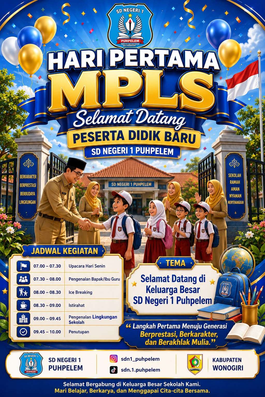 Hari Pertama MPLS SD Negeri 1 Puhpelem: Sambutan Hangat bagi Peserta Didik Baru Tahun Pelajaran 2026/2027